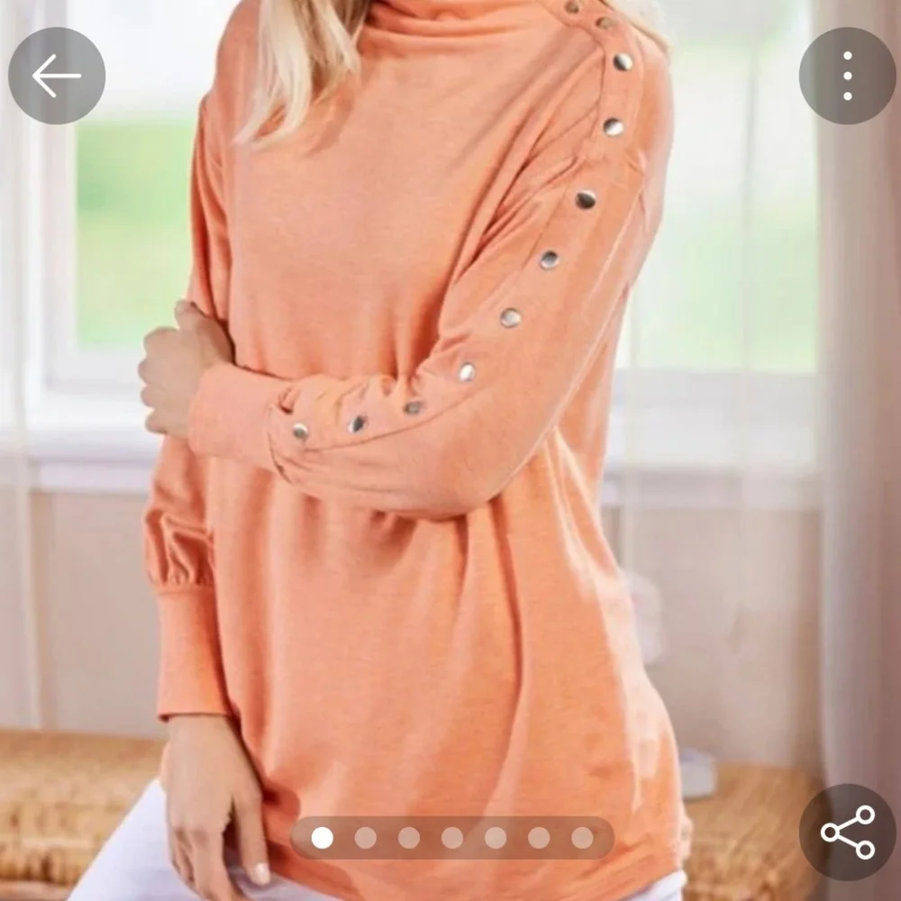 NWOT Soft Surroundings Arley Tunic Pullover Sweater Top Long Snap‎ Sleeve XXL